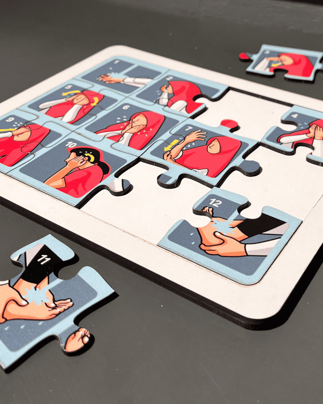 Kızlar İçin Abdest Öğreten Ahşap Puzzle Moon Beavers™