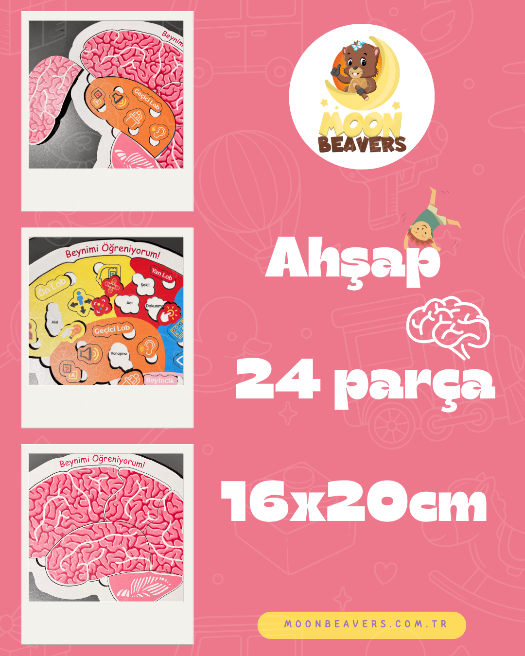 Beynimi Öğreniyorum Ahşap Oyuncak Moon Beavers™