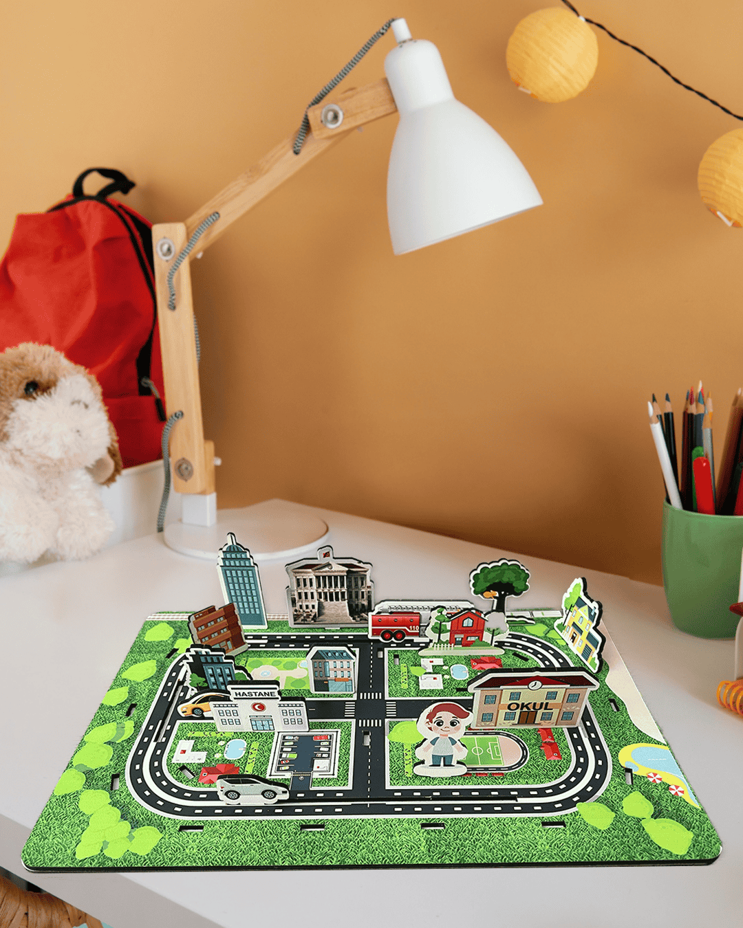 montessori destekli şehir kurma etkinliği – ahşap eğitici oyuncak