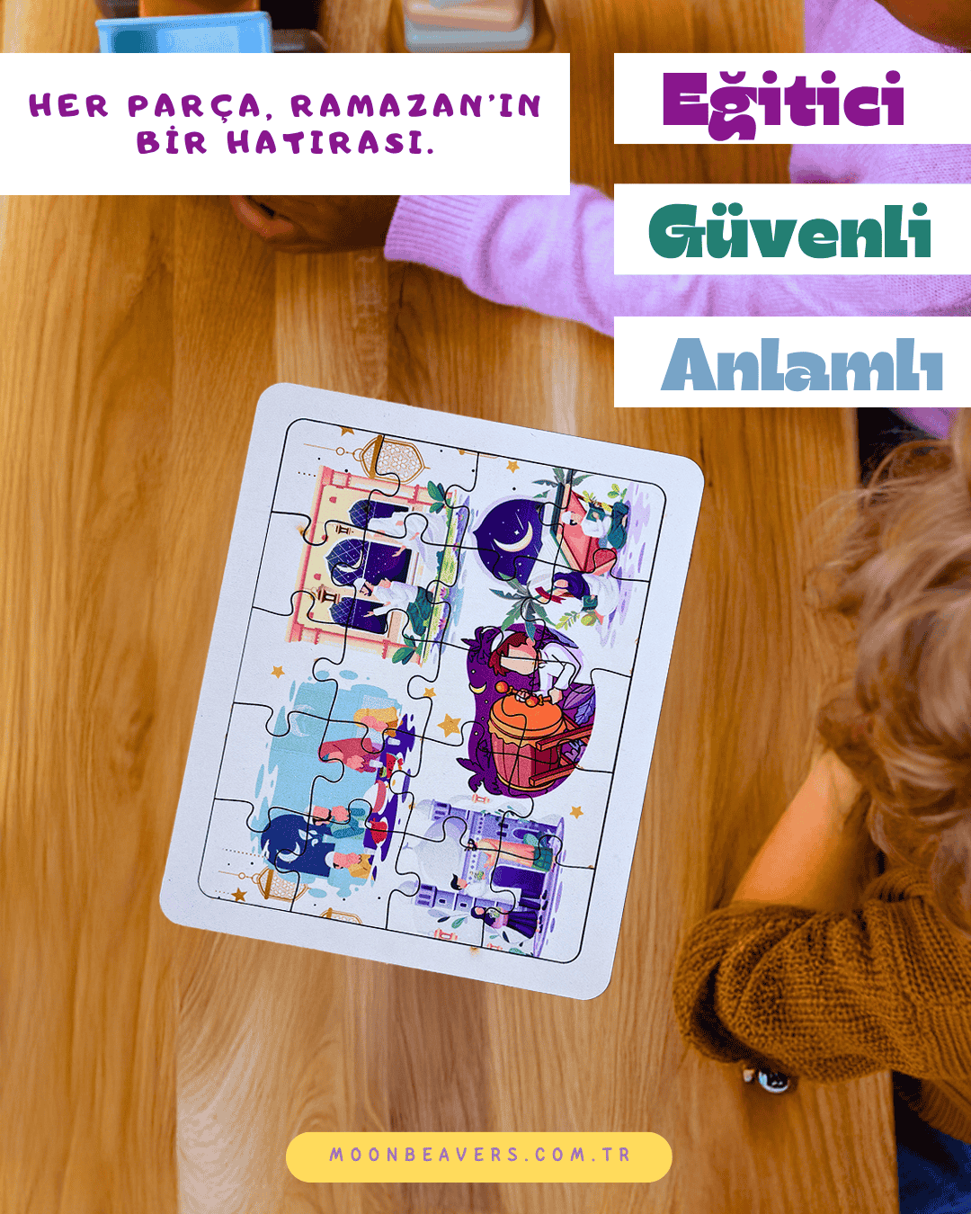 Ramazan Aktiviteleri Ahşap Puzzle Moon Beavers™