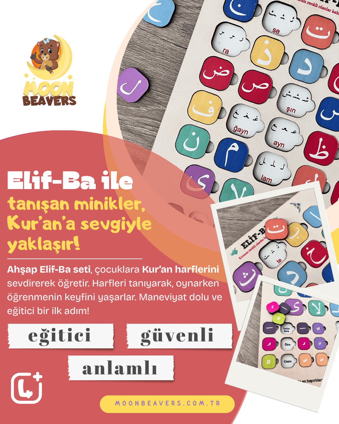 çocuklar için tak-çıkar özelliğiyle Elif-Ba etkinliği