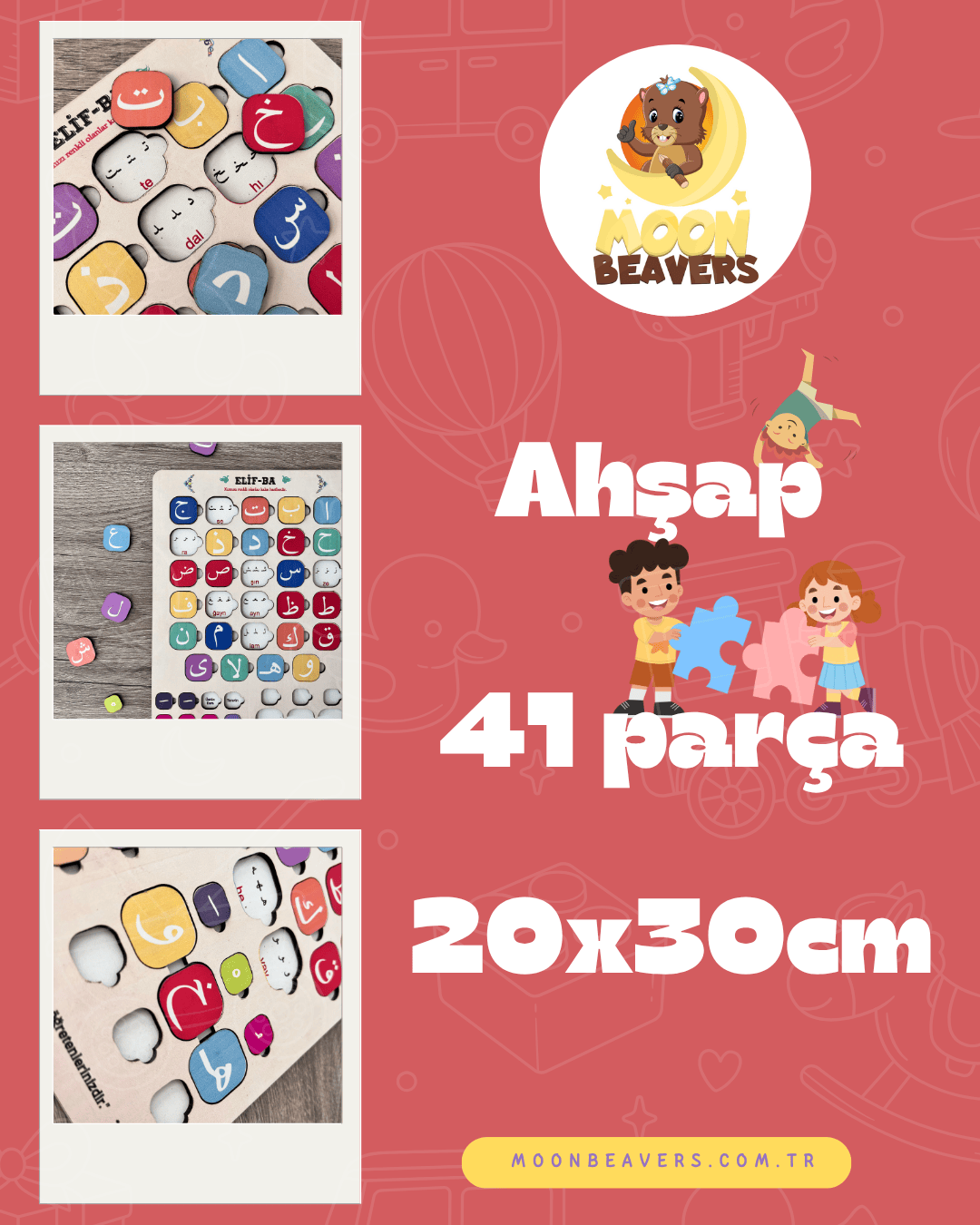 harf tanıma ve ses eşleştirme etkinliği için Elif-Ba puzzle