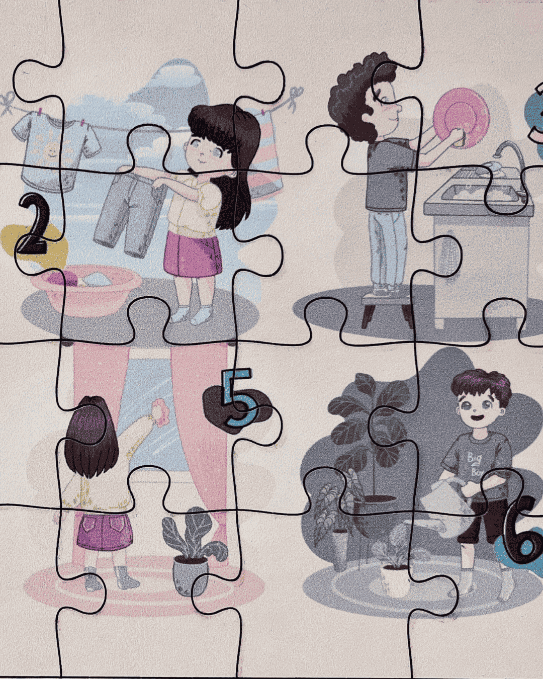 Ev İşleri Eğitici Ahşap Puzzle Moon Beavers™