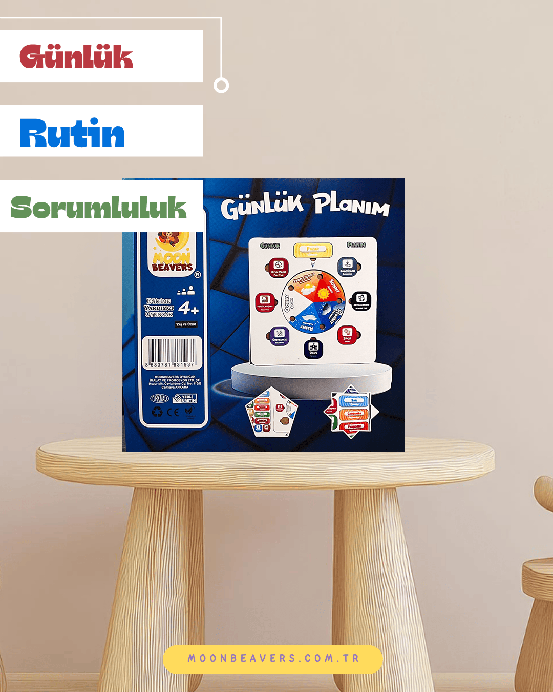 Günlük Planım Eğitici Ahşap Oyuncak Moon Beavers™