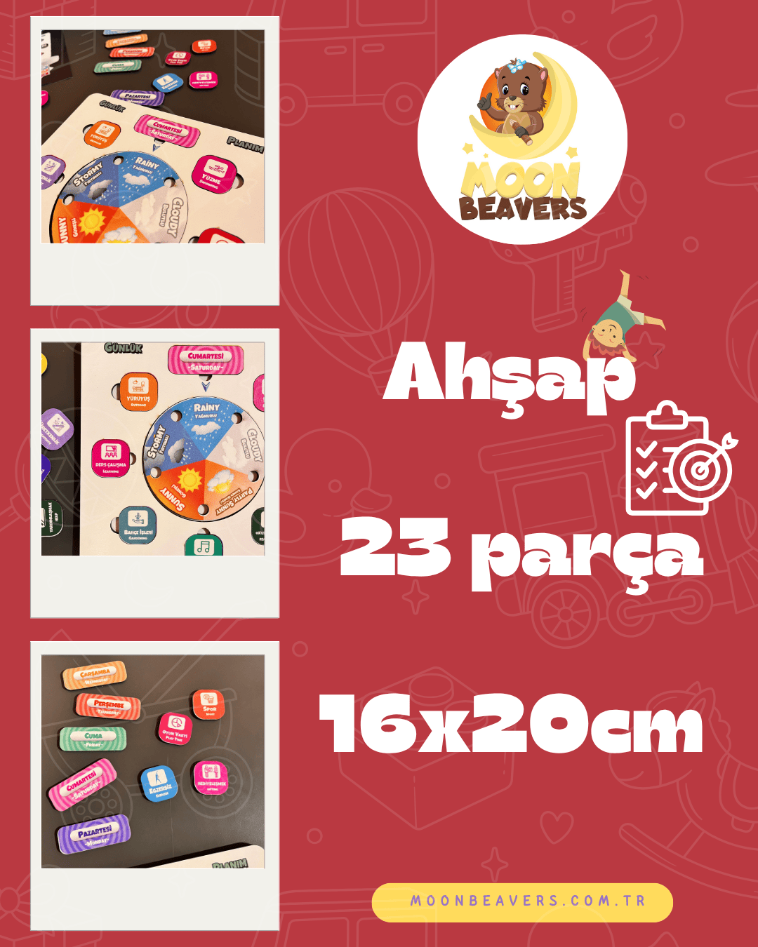 Günlük Planım Eğitici Ahşap Oyuncak Moon Beavers™