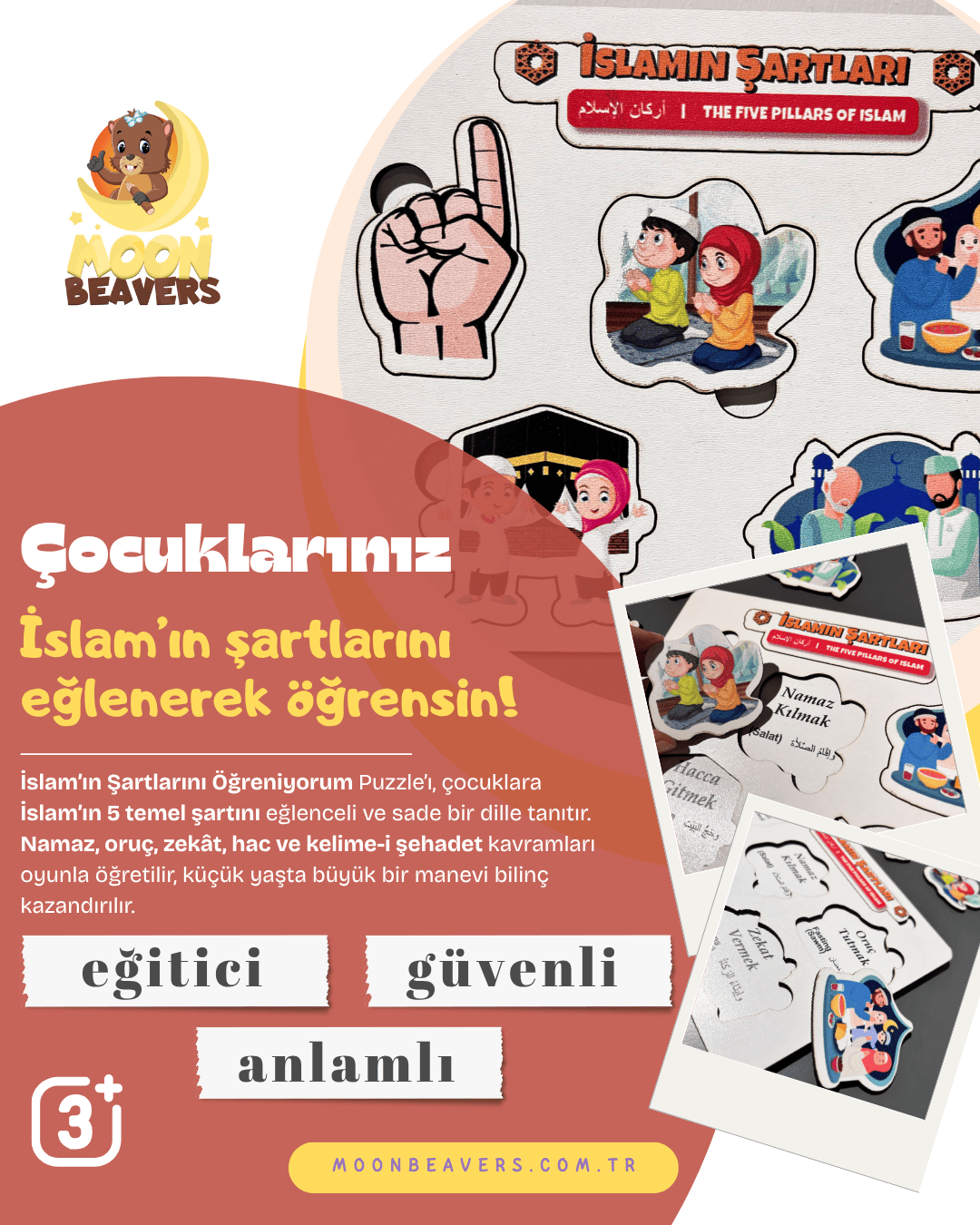 İslam’ın Şartlarını Öğreniyorum Ahşap Puzzle Moon Beavers™