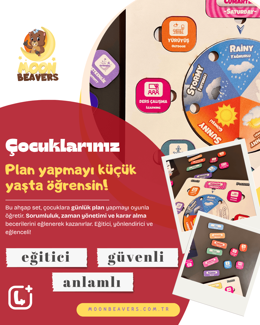 Günlük Planım Eğitici Ahşap Oyuncak Moon Beavers™