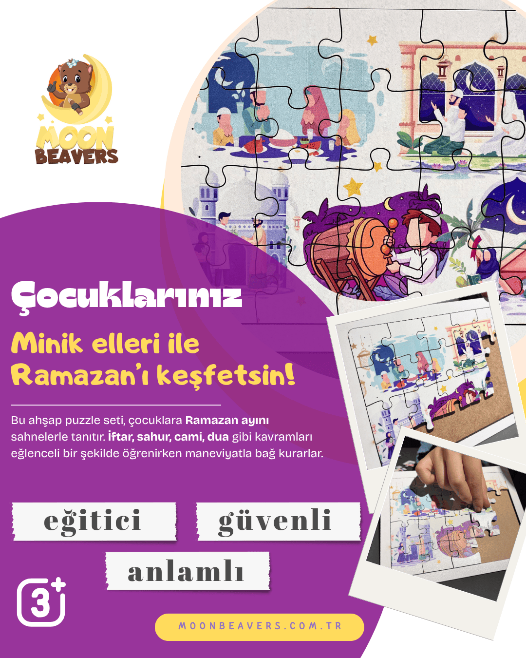 Ramazan Aktiviteleri Ahşap Puzzle Moon Beavers™