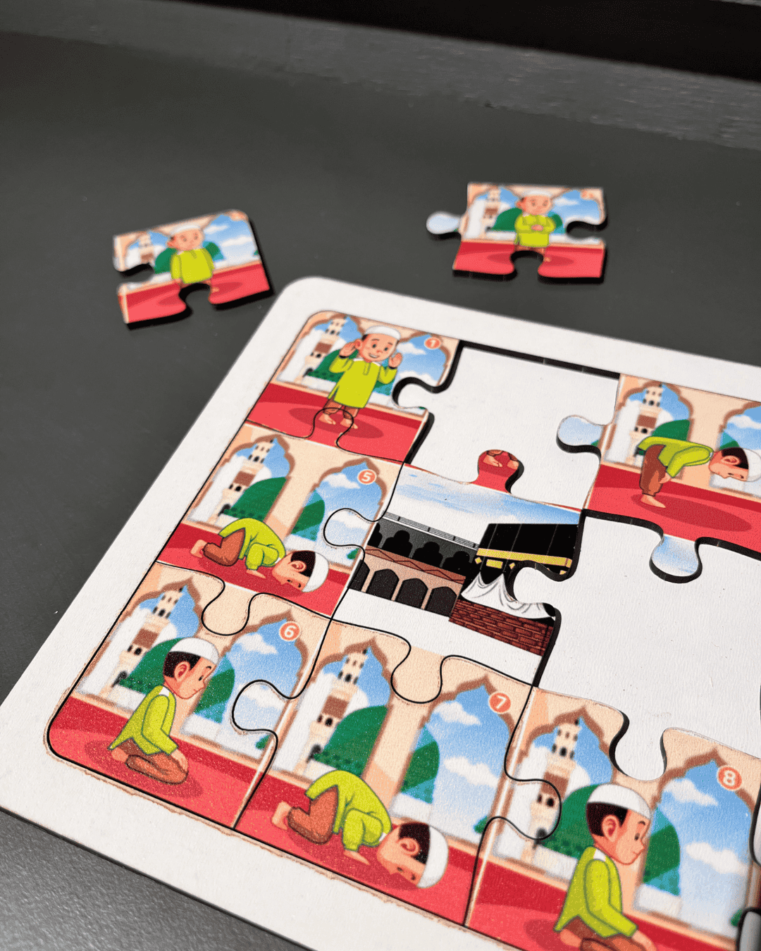 Erkekler İçin Namaz Öğreten Ahşap Puzzle Moon Beavers™