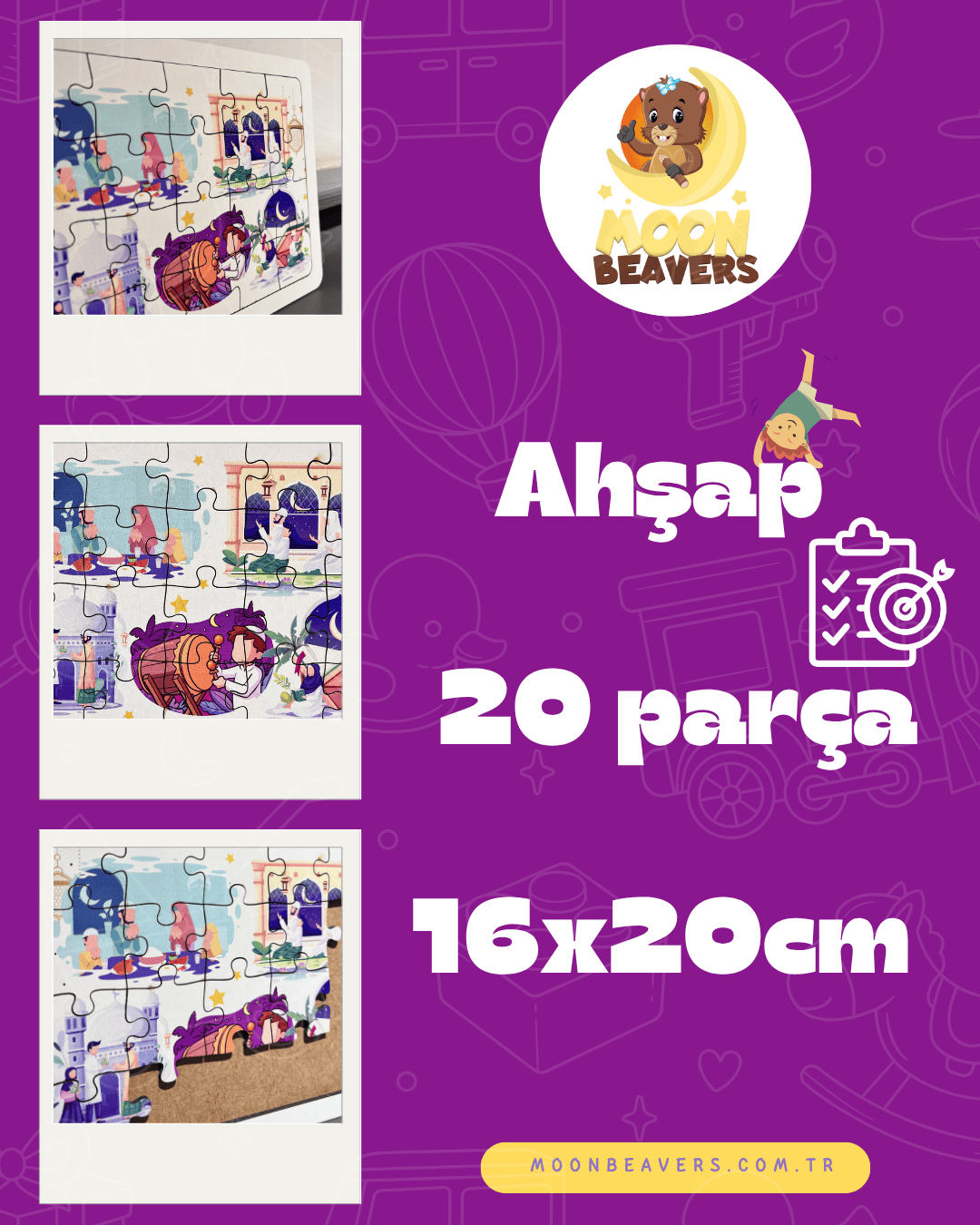 Ramazan Aktiviteleri Ahşap Puzzle Moon Beavers™