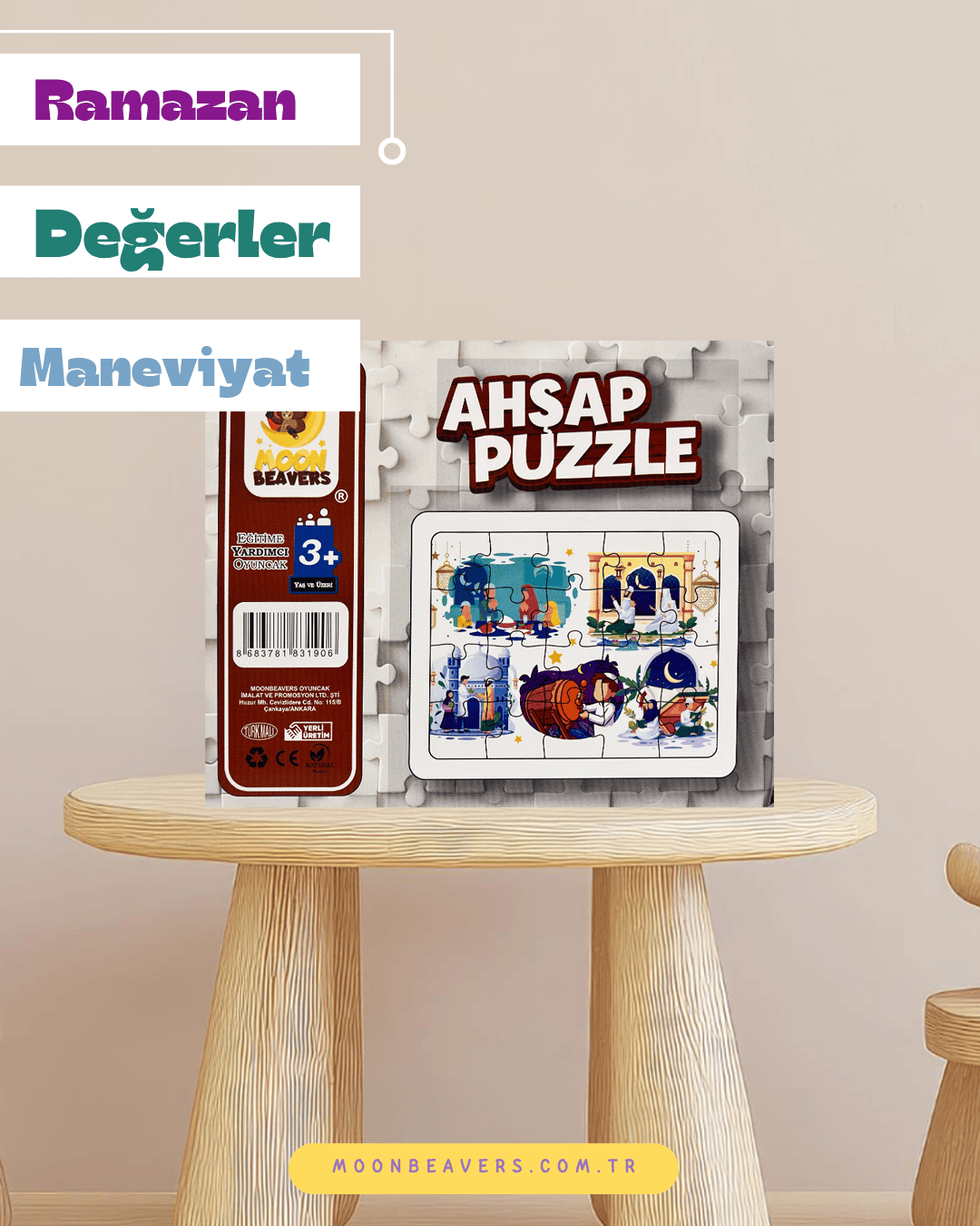 Ramazan Aktiviteleri Ahşap Puzzle Moon Beavers™