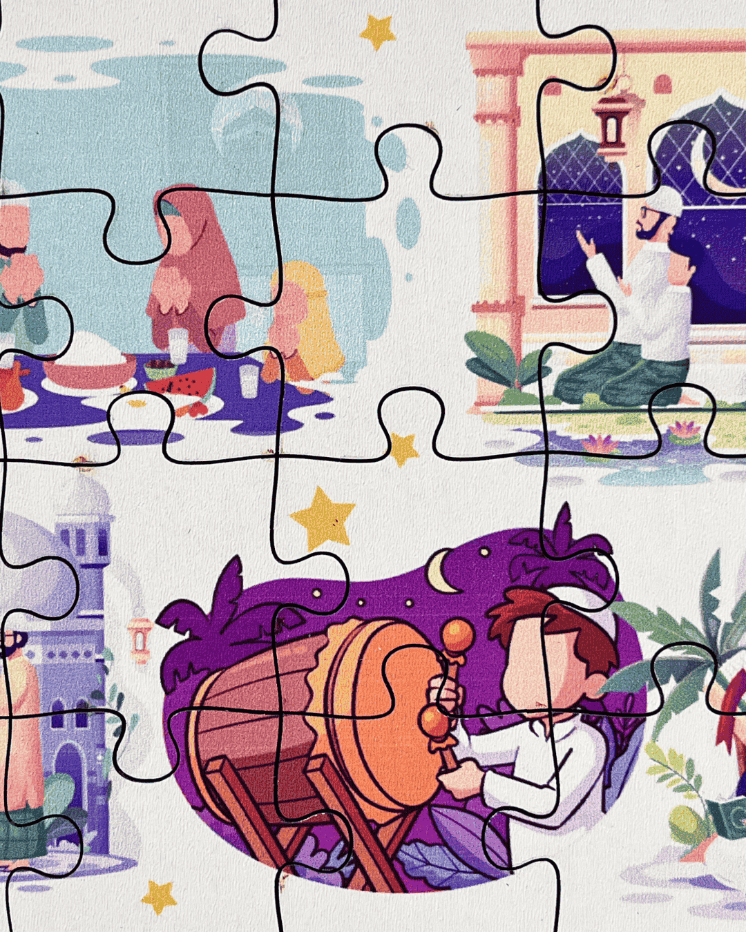 Ramazan Aktiviteleri Ahşap Puzzle Moon Beavers™