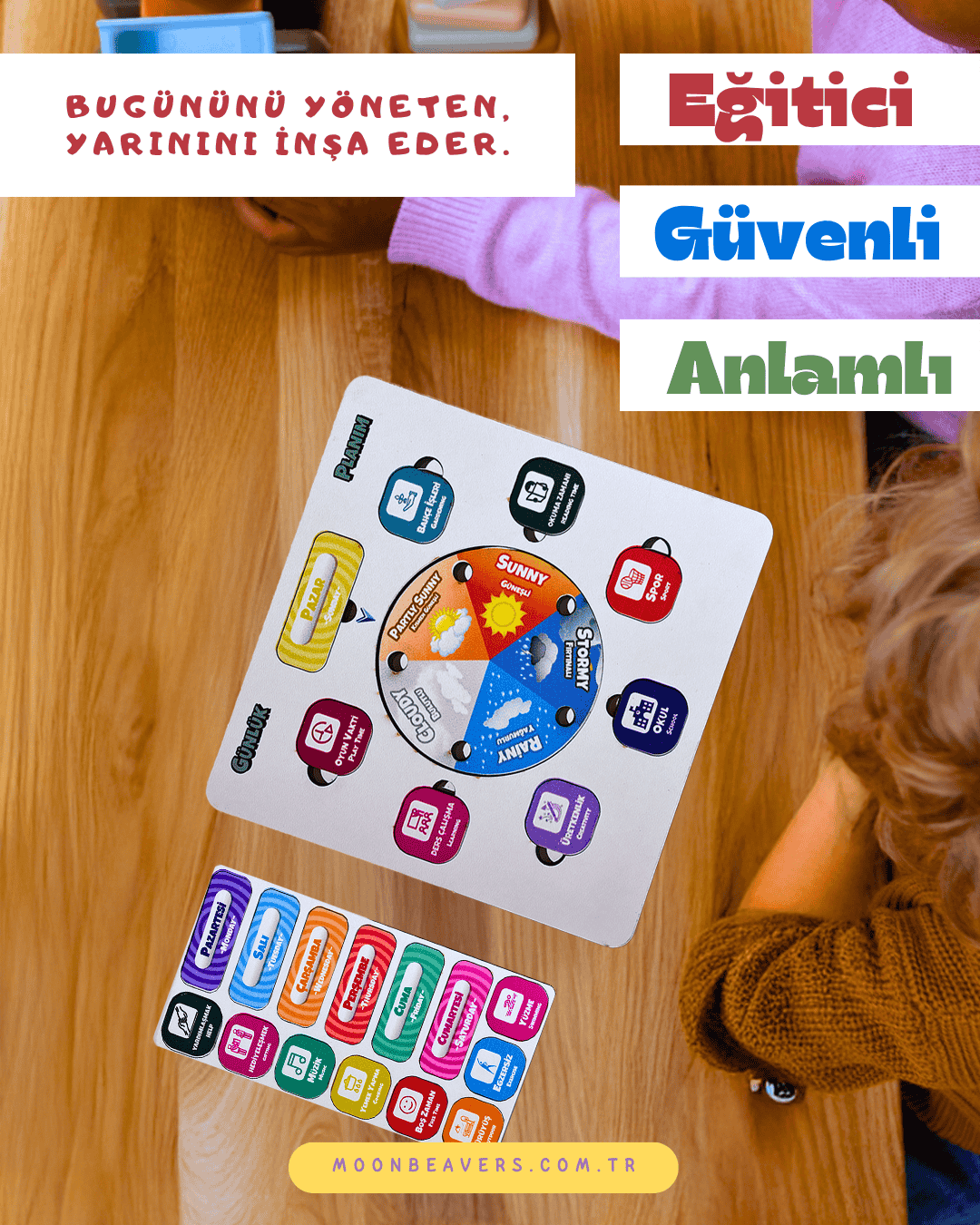 Günlük Planım Eğitici Ahşap Oyuncak Moon Beavers™