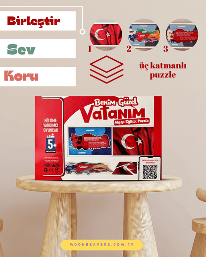 Türk kültürünü ve tarihini yansıtan ahşap eğitim materyali