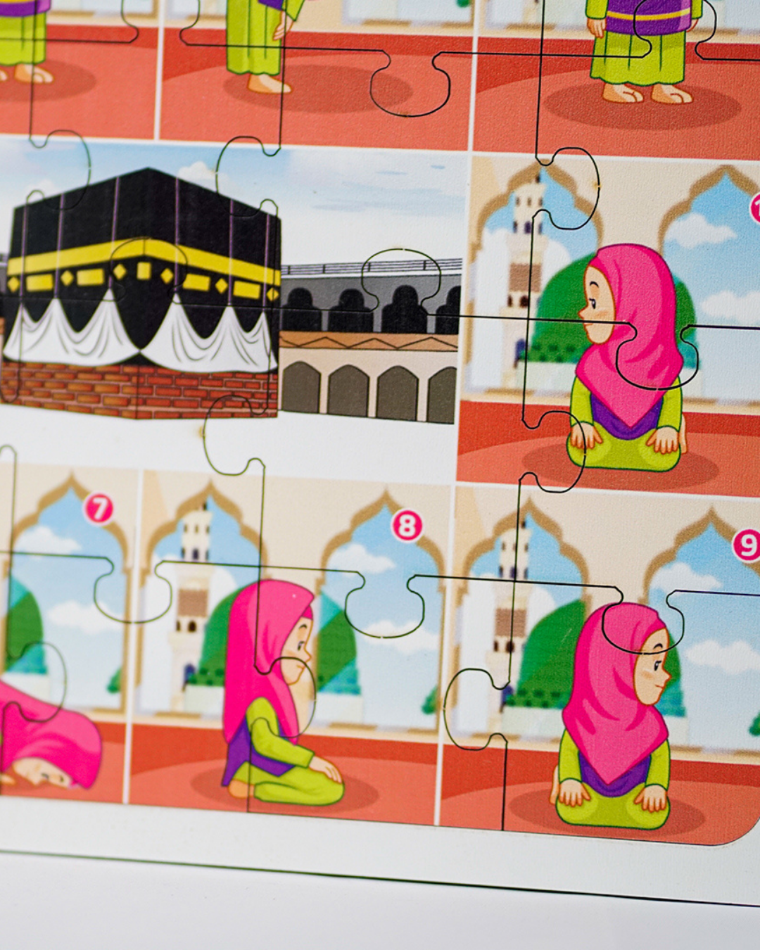 2’li Abdest ve Namaz Öğreten Ahşap Puzzle Seti | Kız Çocuklar İçin Eğitici Seri (24 Parça - 16x20 cm)