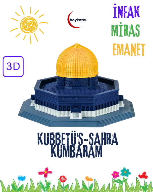 Kubbetü's-Sahra Kumbarası 3D Boyut (19 cm x 19 cm x 14 cm)
