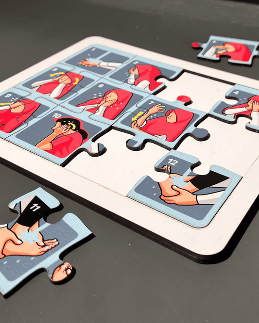Kızlar İçin Abdest Öğreten Ahşap Puzzle Moon Beavers™