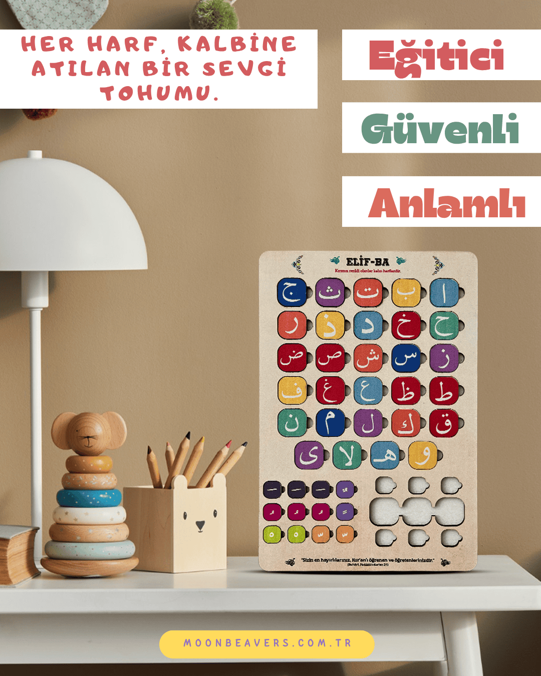 Arapça harf öğrenimini eğlenceli hale getiren oyuncak