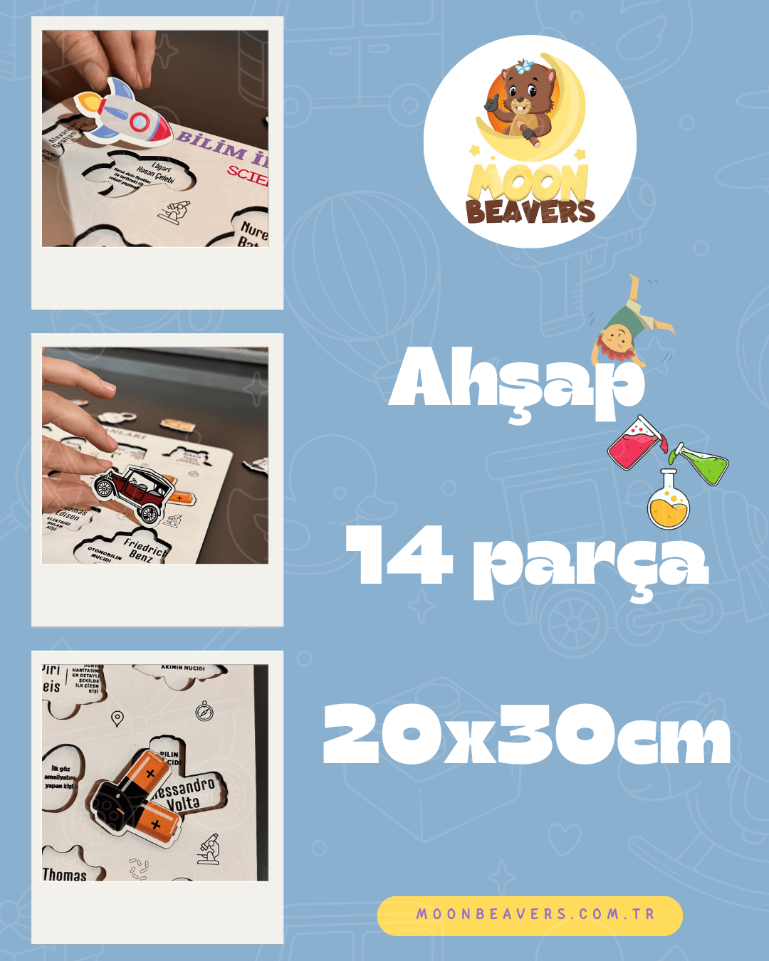 Bilim İnsanları Ahşap Oyuncak Moon Beavers™