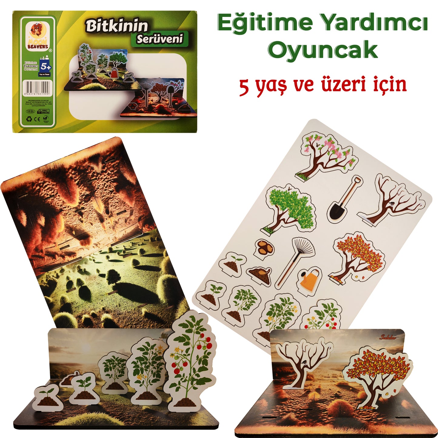 Bitkinin Serüveni Eğitici Ahşap Oyun Seti Moon Beavers™