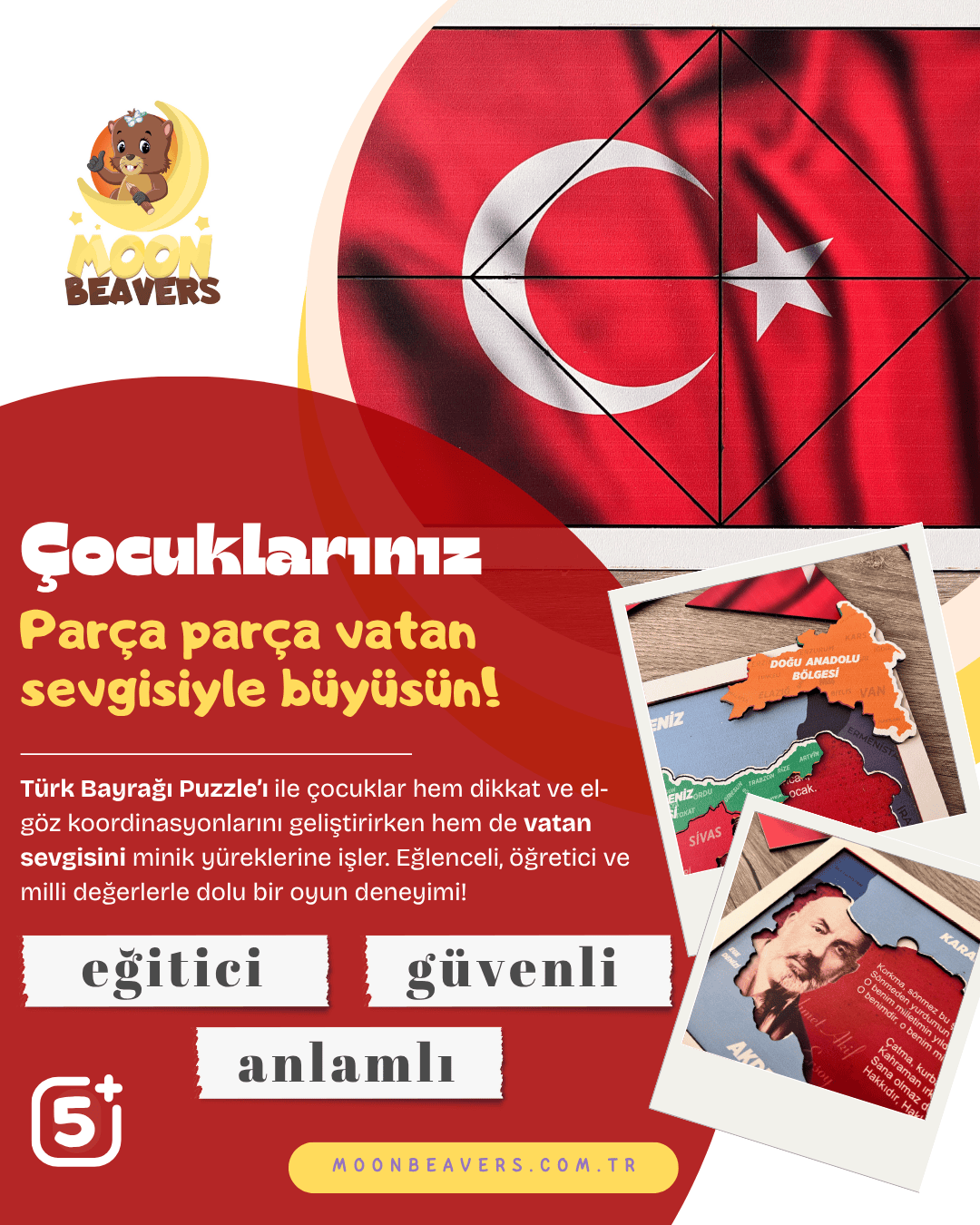 vatan sevgisi, coğrafi bilgi ve tarih içeren puzzle set