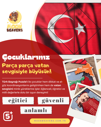 vatan sevgisi, coğrafi bilgi ve tarih içeren puzzle set