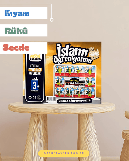 Erkekler İçin Namaz Öğreten Ahşap Puzzle Moon Beavers™