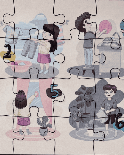 Ev İşleri Eğitici Ahşap Puzzle Moon Beavers™