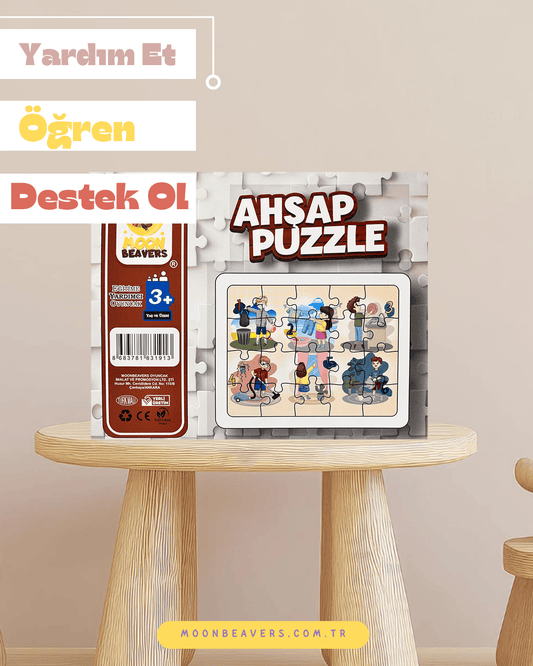Ev İşleri Eğitici Ahşap Puzzle Moon Beavers™
