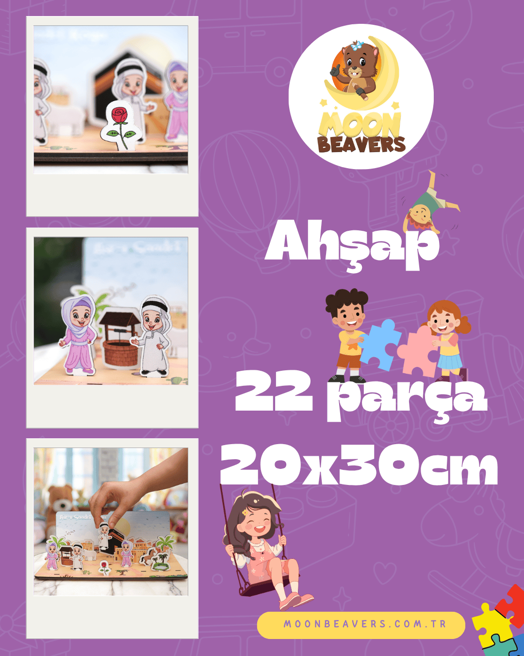 Montessori uyumlu ahşap dini oyuncak – Asr-ı Saadet teması