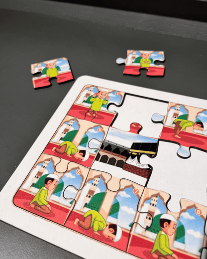 Erkekler İçin Namaz Öğreten Ahşap Puzzle Moon Beavers™